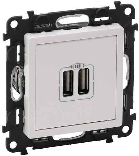 Розетка USB тип A+A без рамки Legrand Valena Life 2-м. 2400мА белый картинка